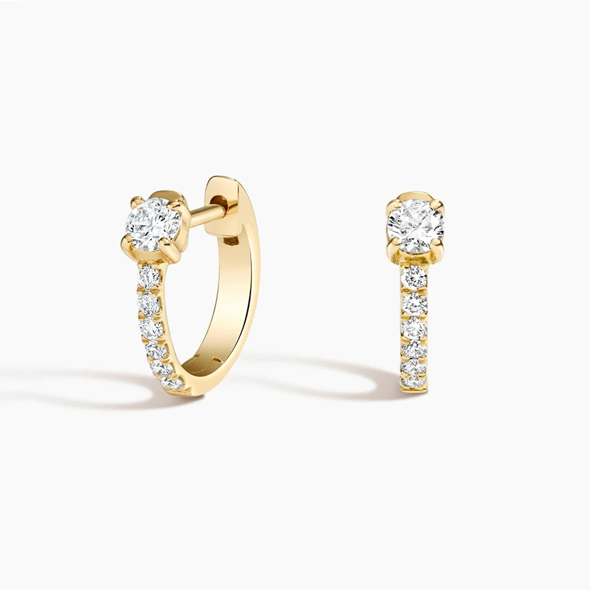 Taylor Lab Diamond Huggie Earrings (1/3 ct. tw.) in 14K Yellow Gold | Brilliant Earth