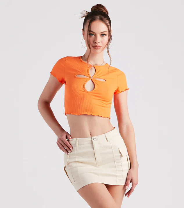 Flirt Factor Cutout Crop Tee | Windsor Stores