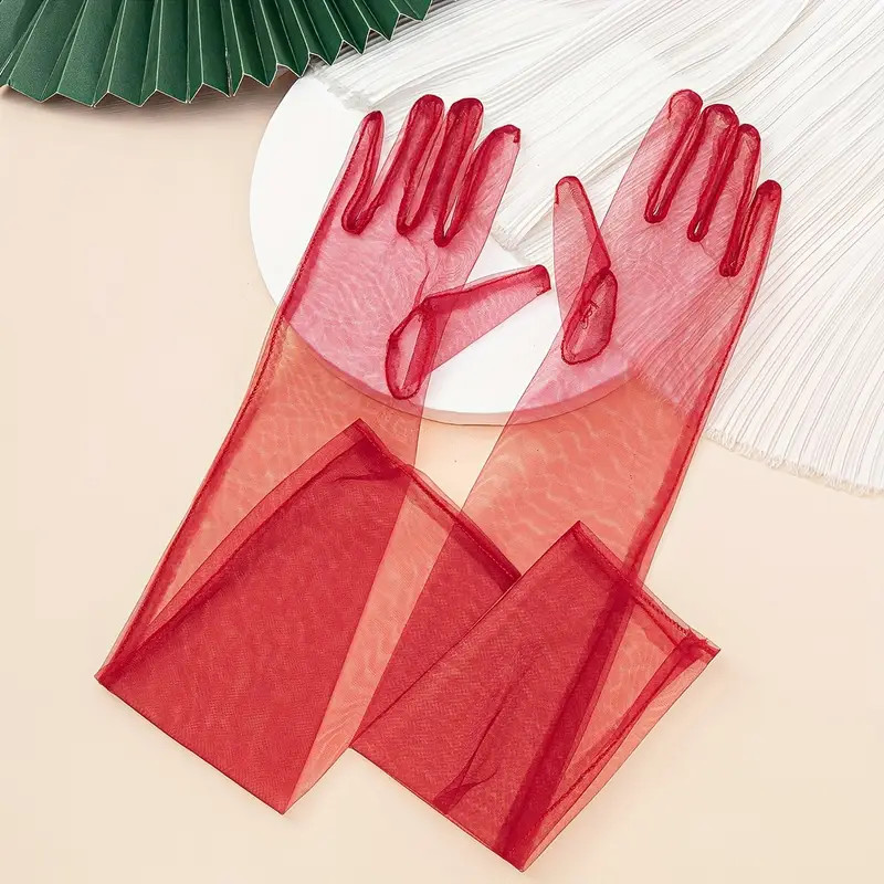 Sexy Lace Sheer Long Gloves Solid Color Thin Breathable - Temu | Temu Affiliate Program