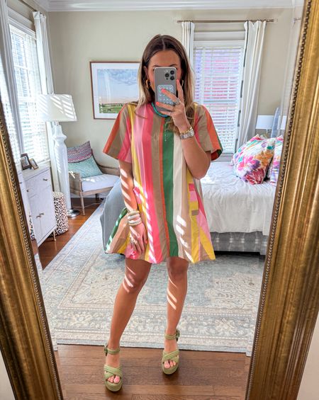 Fav outfit for spring! This striped dress is so good! I love it with these espadrilles & turquoise necklace // I’m in an xsmall in the dress & am 22 weeks pregnant 

#LTKbump #LTKstyletip #LTKSeasonal