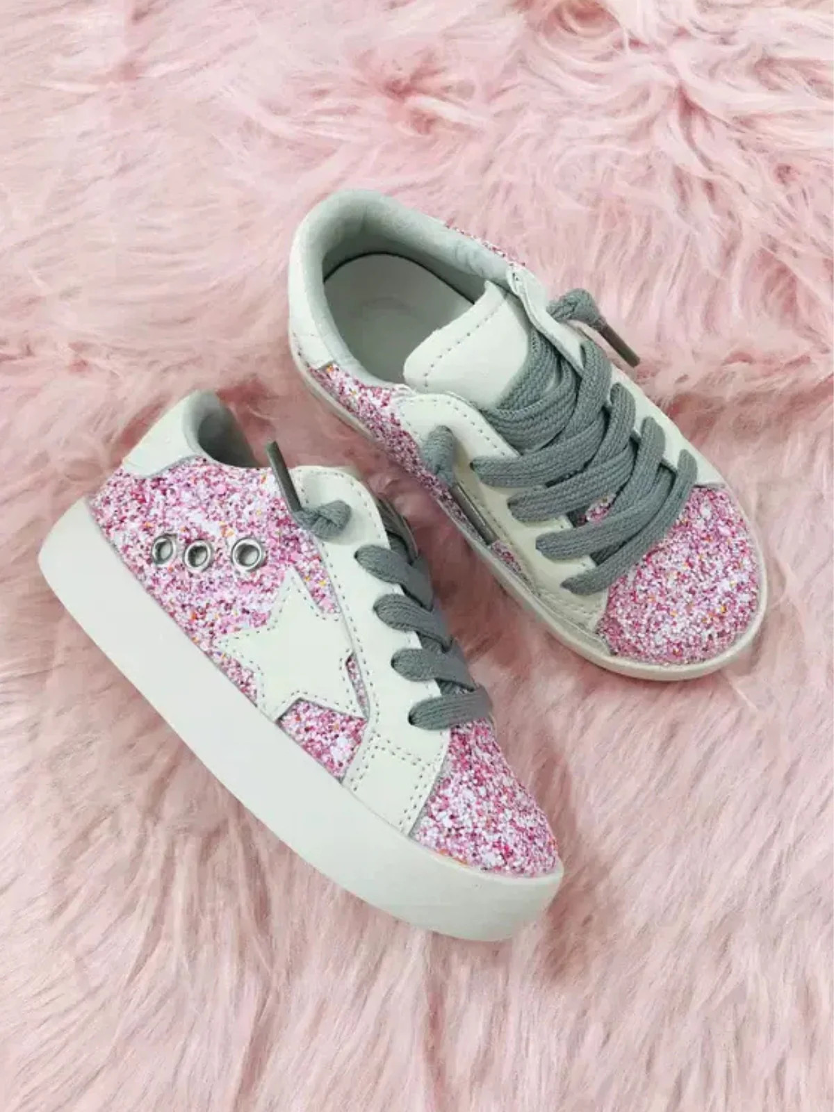 Dazzling Steps Pink Glitter Sneakers by Liv and Mia | Mia Belle Girls