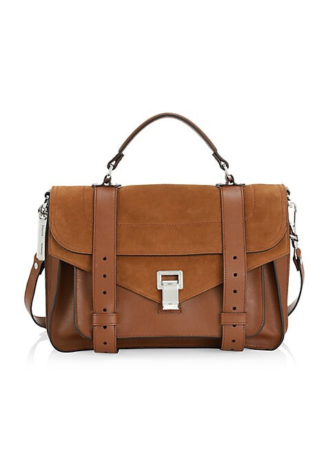 Proenza Schouler Women's Medium PS1 Leather & Suede Satchel - Chocolate | Saks Fifth Avenue