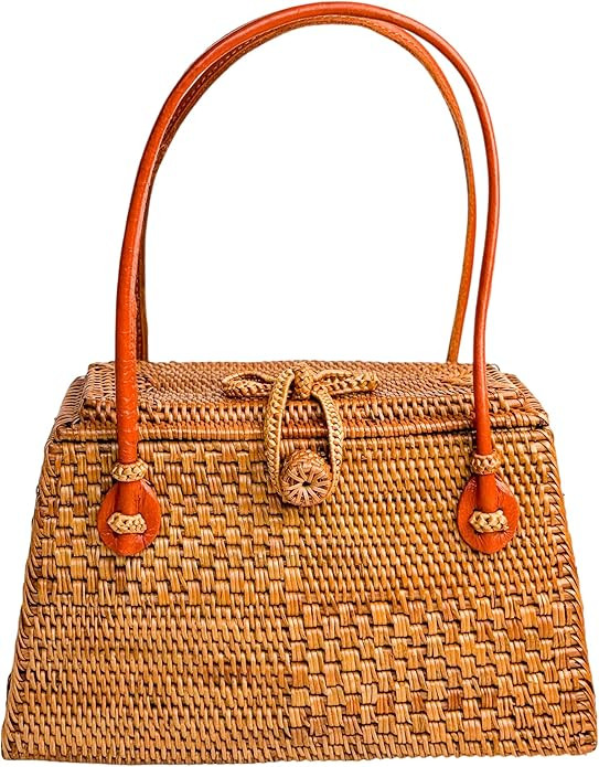 Utama Rattan Bag - Handmade Wicker Woven Purse - Ata, Woven, Straw, Bags - Circle, Square, Oval, ... | Amazon (US)