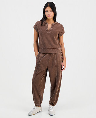 And Now This Petite French Terry Balloon-Leg Pants, Macy's Exclusive - Macy's | Macy's