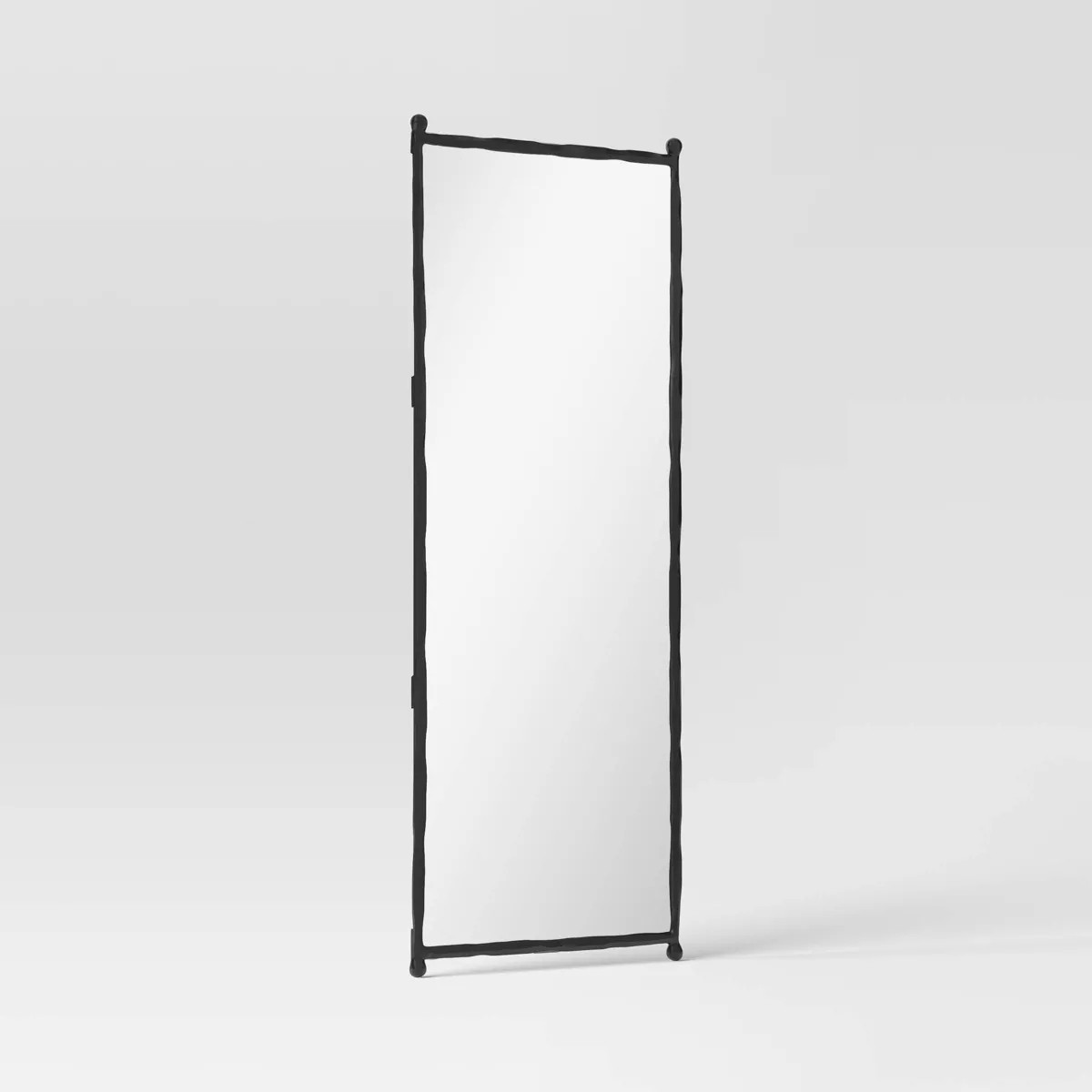 25"x65" Decorative Forged Metal Floor Mirror Black - Threshold™ | Target