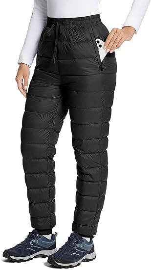 BALEAF Women's Down Pants Winter Ultralight Water Resistance Ski Snow Puffer Pants Packable Warm ... | Amazon (US)