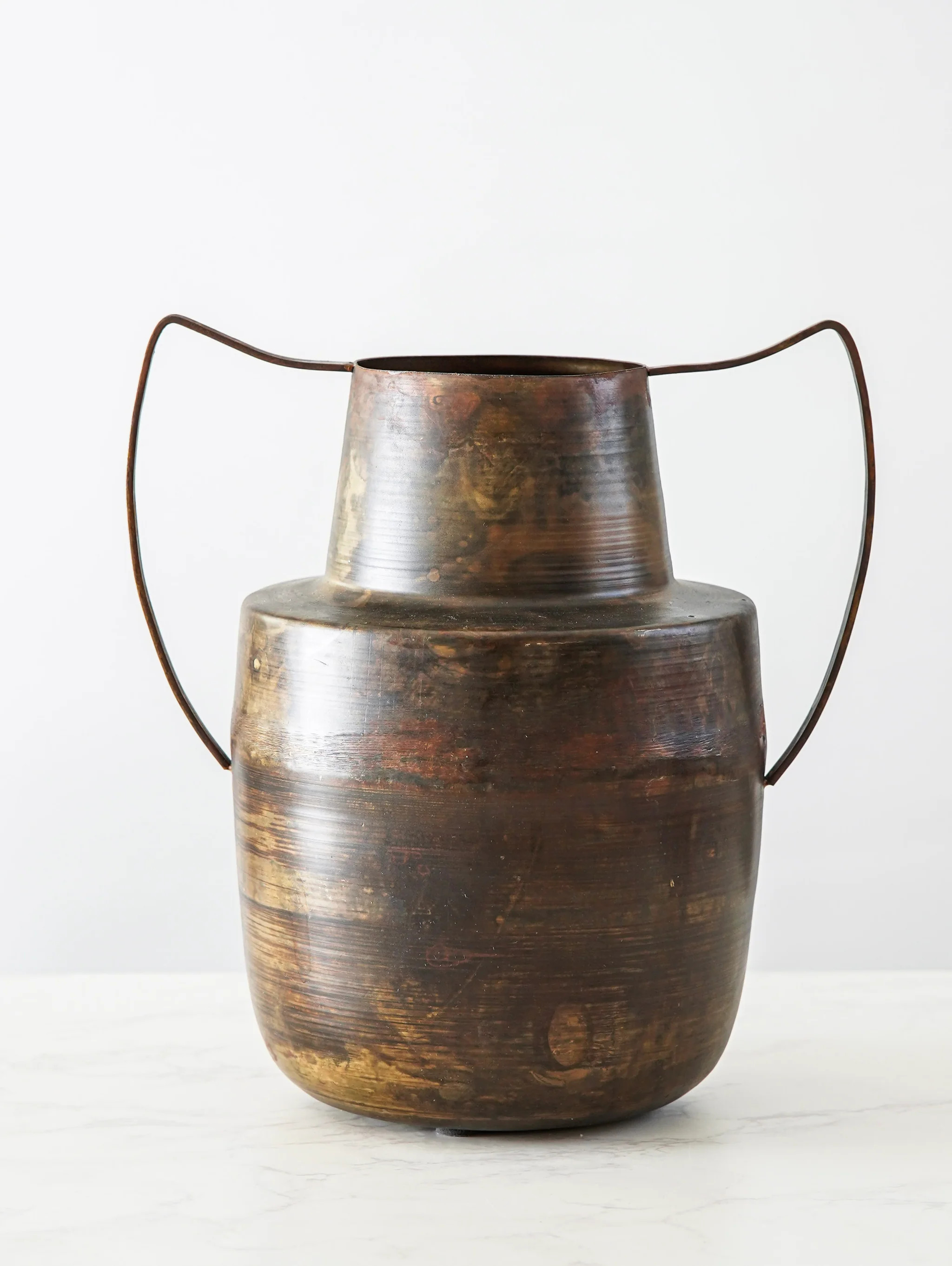 Patina Brass Metal Vase | MJHome