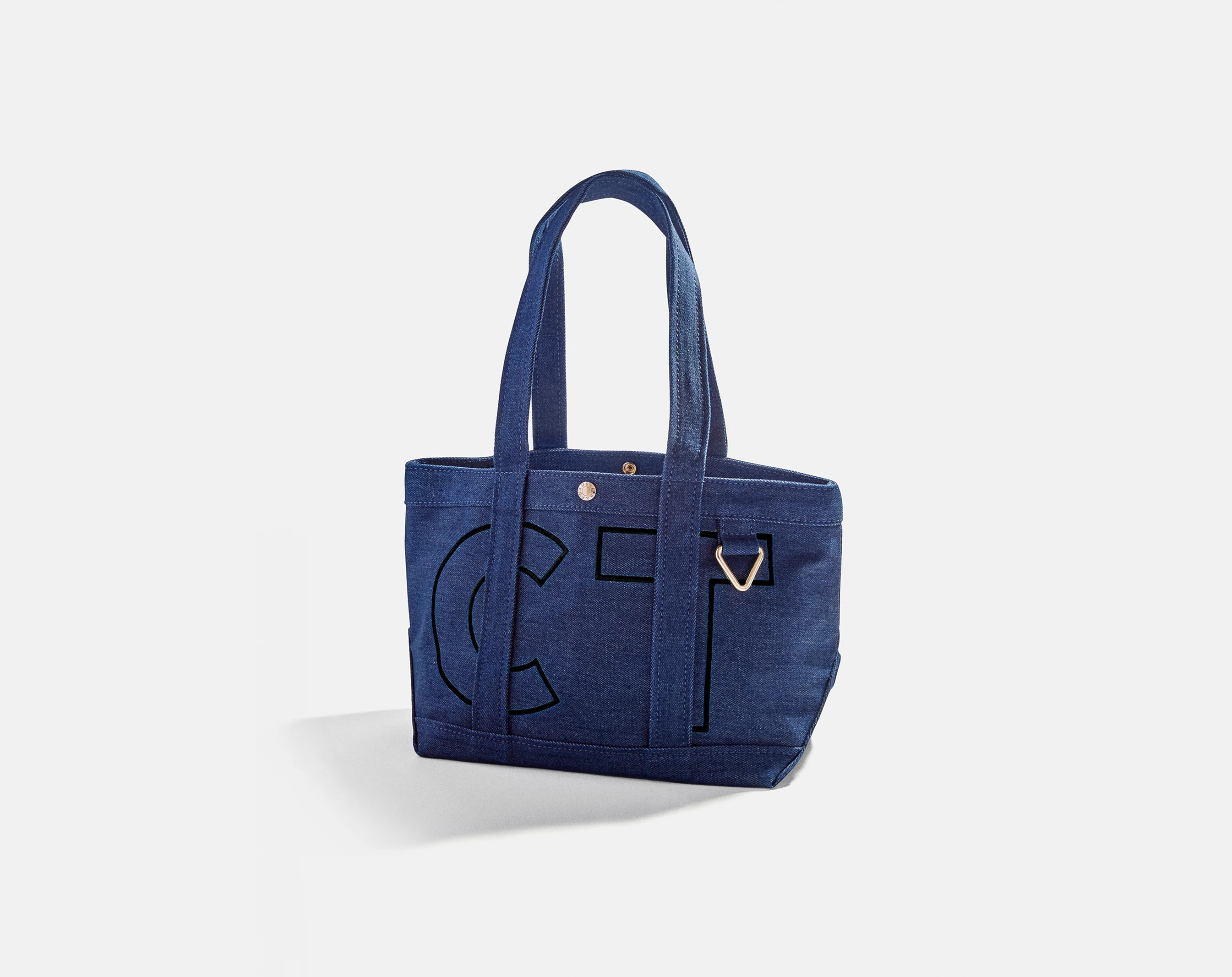 Solid Custom Alpha Tote - Dark Denim | BaubleBar