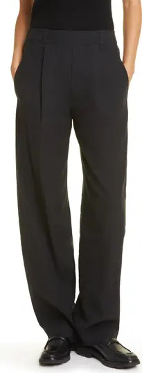 Straight Leg Linen Blend Pull-On Pants | Nordstrom