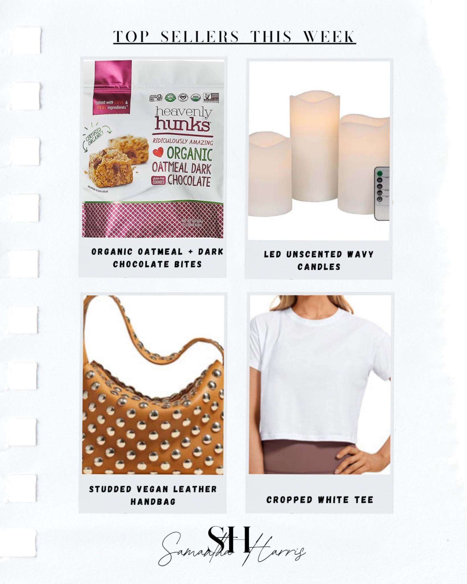 What you guys are loving this week!✨

#trending #studdedbag #candles #neutrals #whitetee #healthysnacks #handbag

#LTKStyleTip #LTKFindsUnder50 #LTKHome