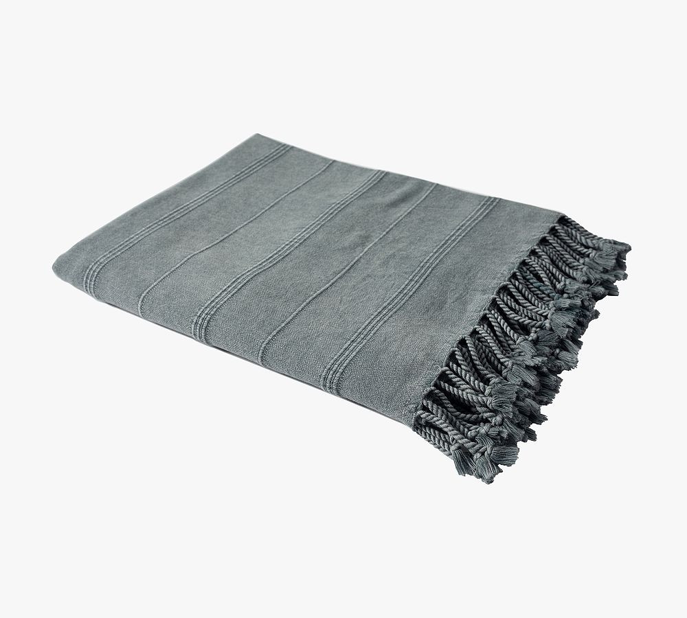 Turkish Cotton Striped Tassel Throw Blanket | Pottery Barn (US)