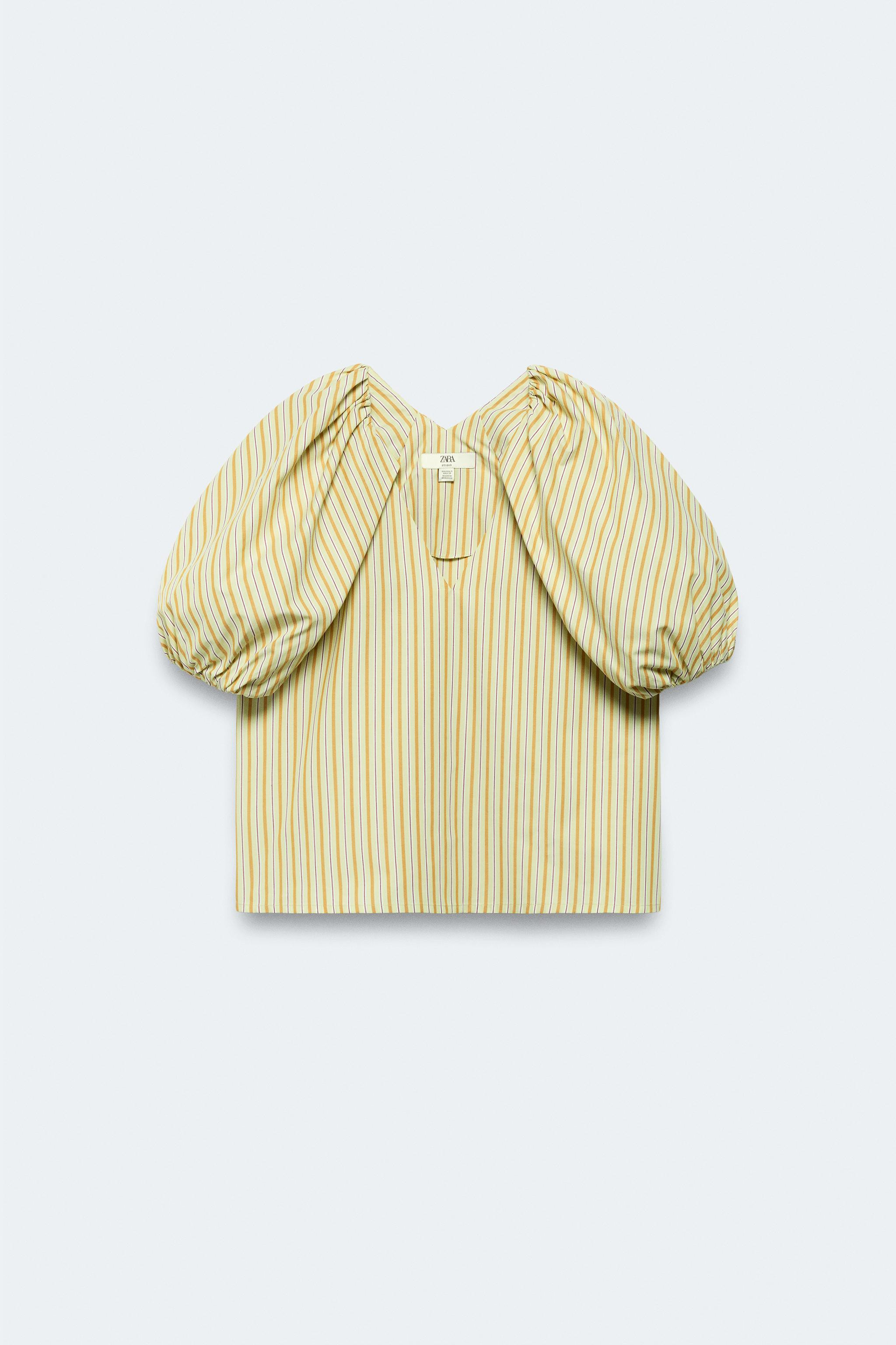 LIMITED EDITION STRIPED PUFF SLEEVE BLOUSE | Zara US
