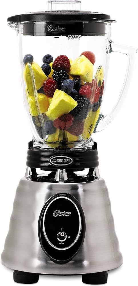 Oster BPCT02-BA0-000 6-Cup Glass Jar 2-Speed Toggle Beehive Blender, Brushed Stainless | Amazon (US)