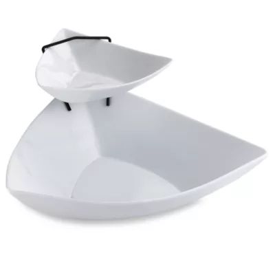 B. Smith® 2-Tier Chip and Dip Set in White | Bed Bath & Beyond | Bed Bath & Beyond