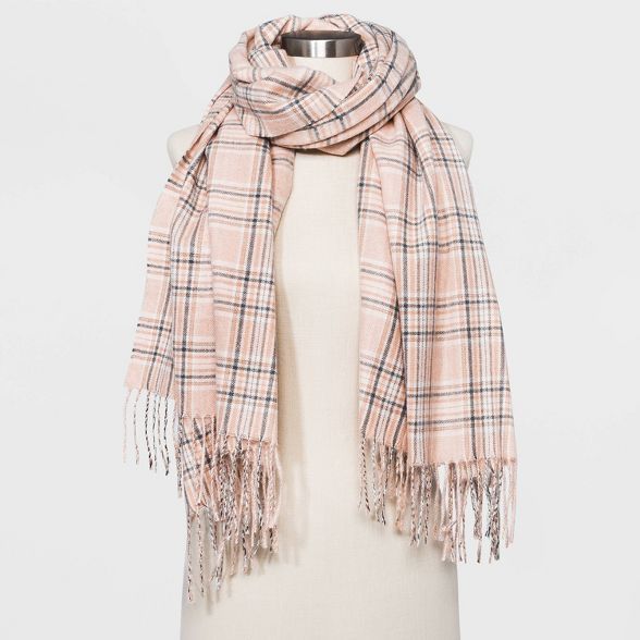 Women's Plaid Scarf - A New Day™ Tan | Target