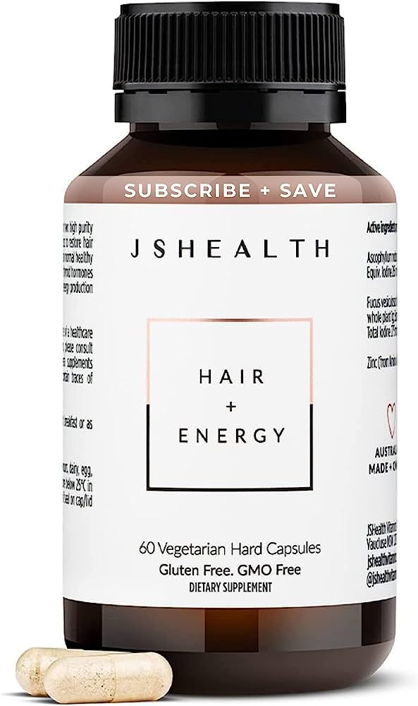 JSHealth Vitamins Hair and Energy Formula Hair Growth Vitamins | Hair Vitamins for Women and Men ... | Amazon (US)