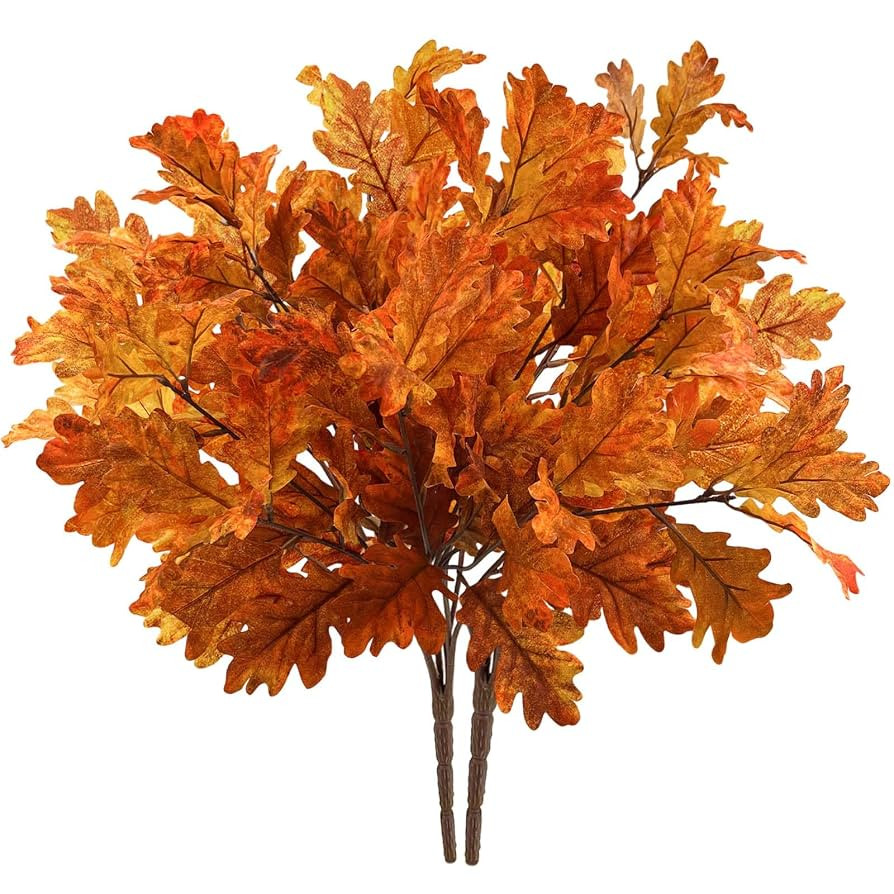 SNAIL GARDEN Lot de 2 tiges de feuilles de chêne artificielles de 55 cm | Amazon (CA)