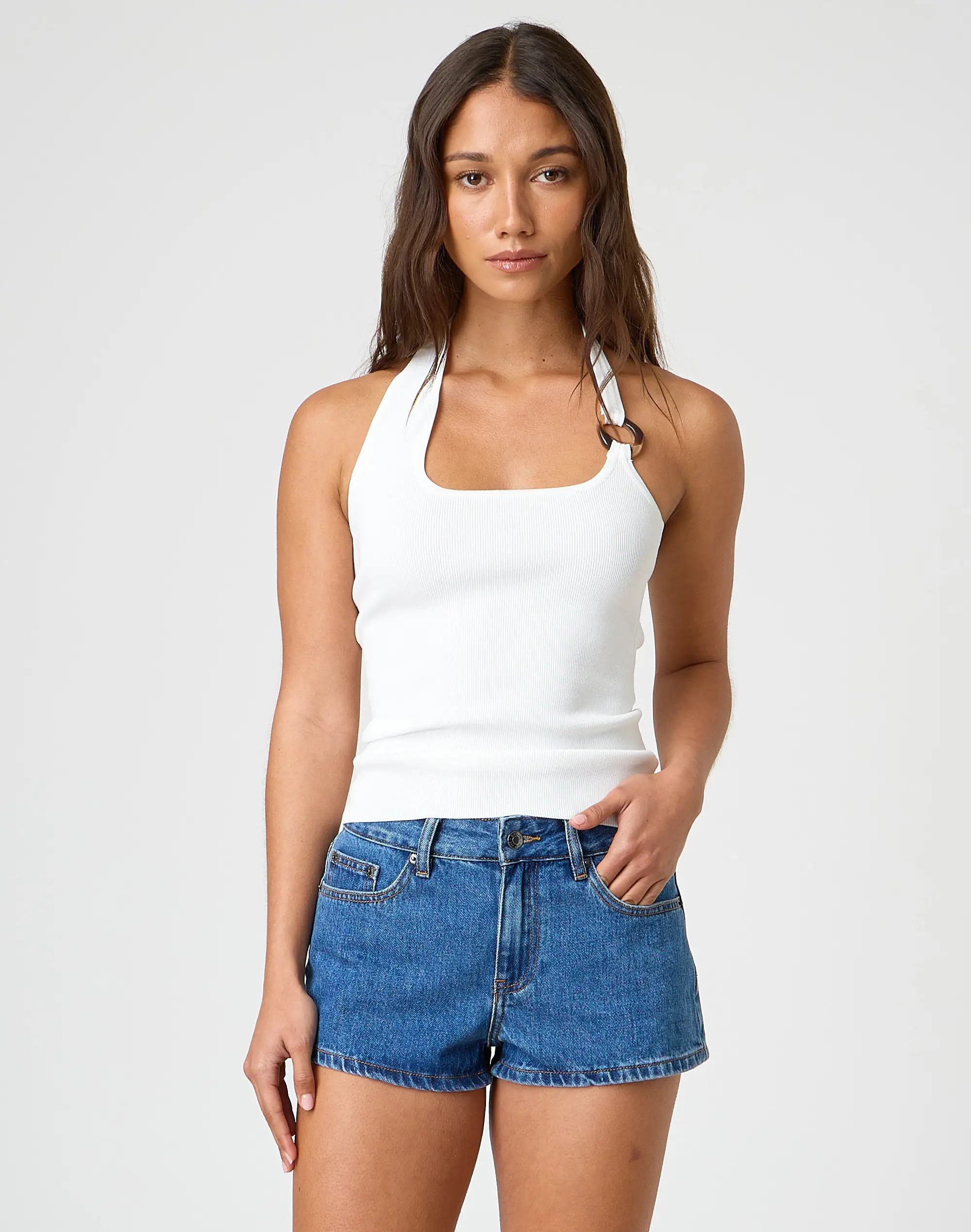Mid Rise Denim Mini Short | Glassons (Australia)