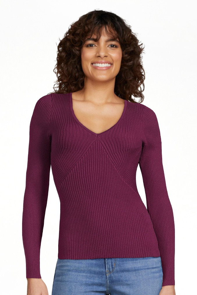 Sofia Jeans Women's Ribbed Sweater with Long Sleeves, Sizes XS-3XL | Walmart (US)