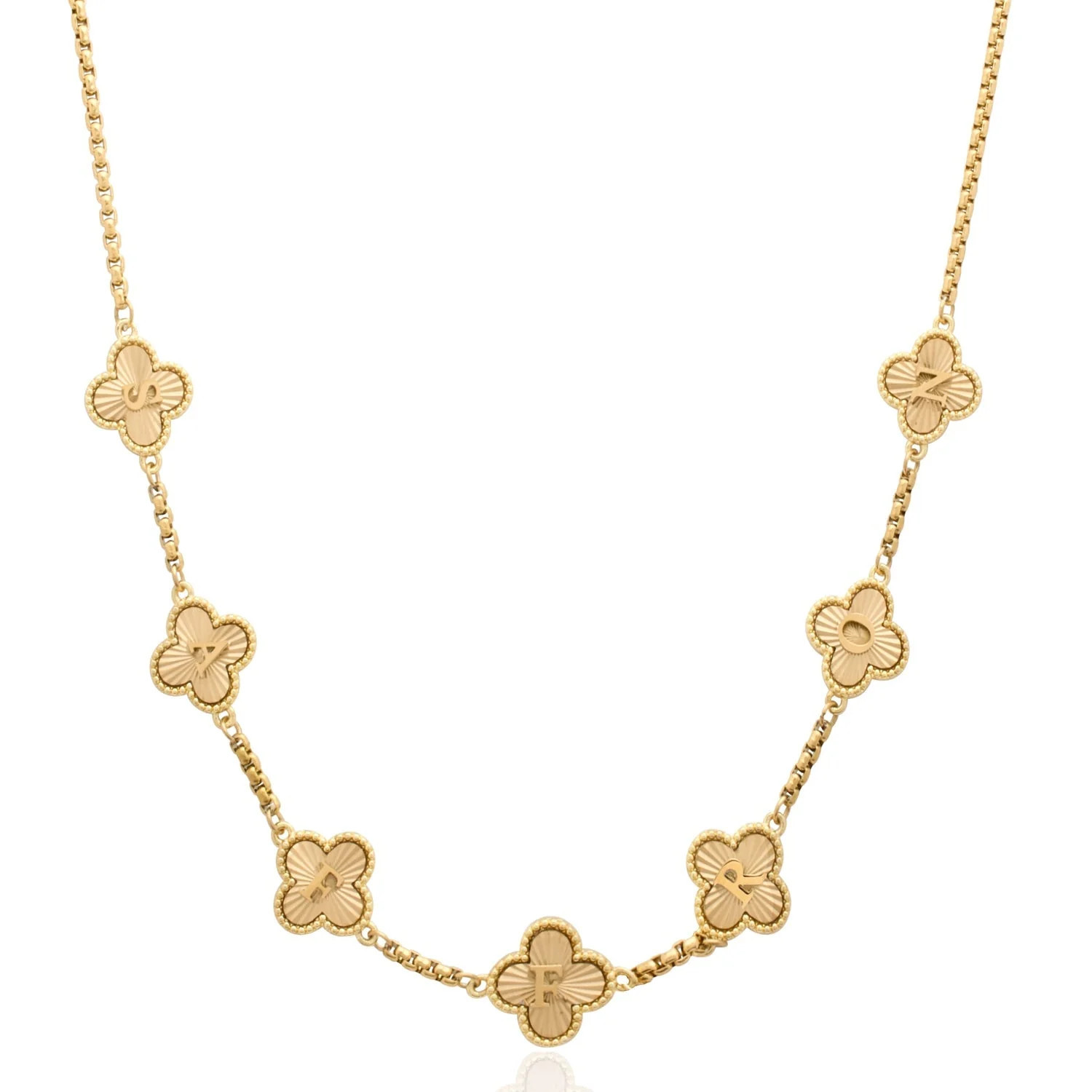 Clover Custom Name Necklace (Gold) | Abbott Lyon