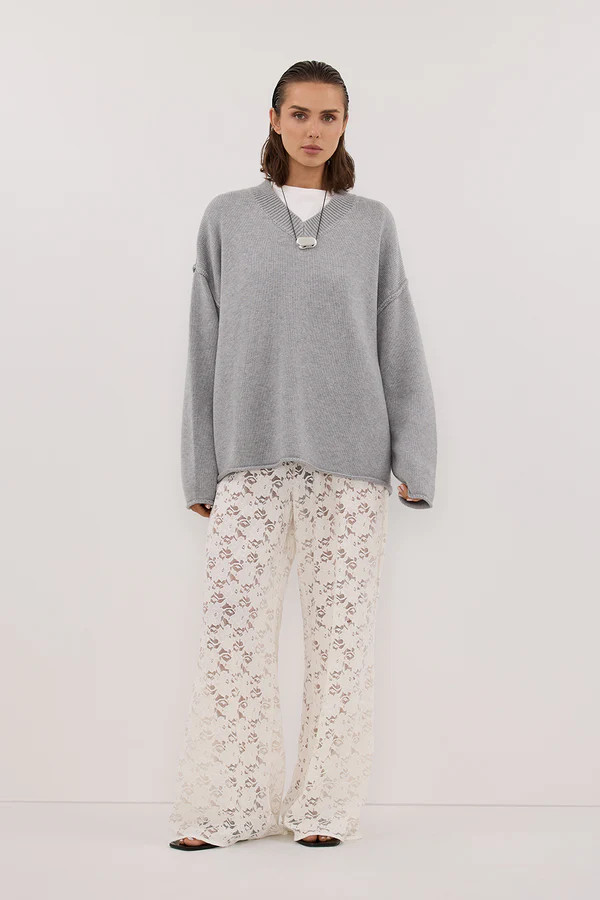 LOULA WHITE LACE PANT | DISSH