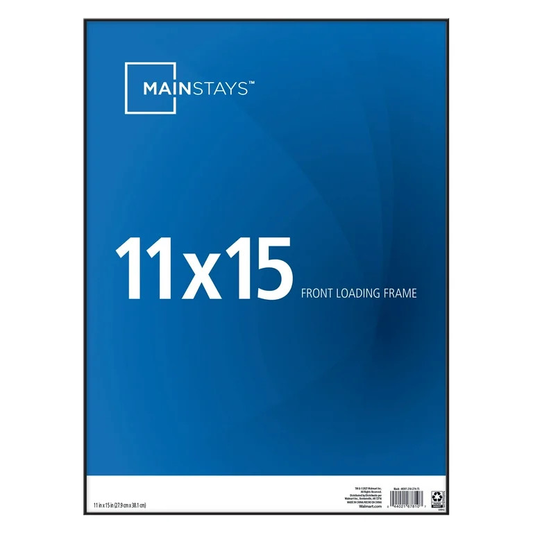 Mainstays 11x15 Front Loading Wall Picture Frame, Black | Walmart (US)