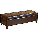 Christopher Knight Home CKH Tufted Bonded Leather Ottoman Storage Bench, Brown | Amazon (US)