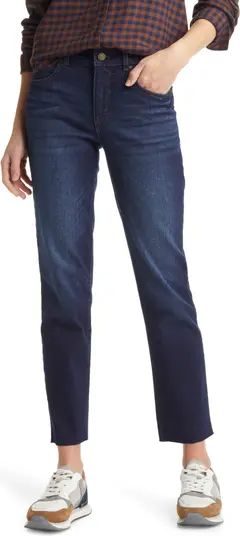 Caslon® Raw Hem High Waist Straight Leg Jeans | Nordstrom | Nordstrom