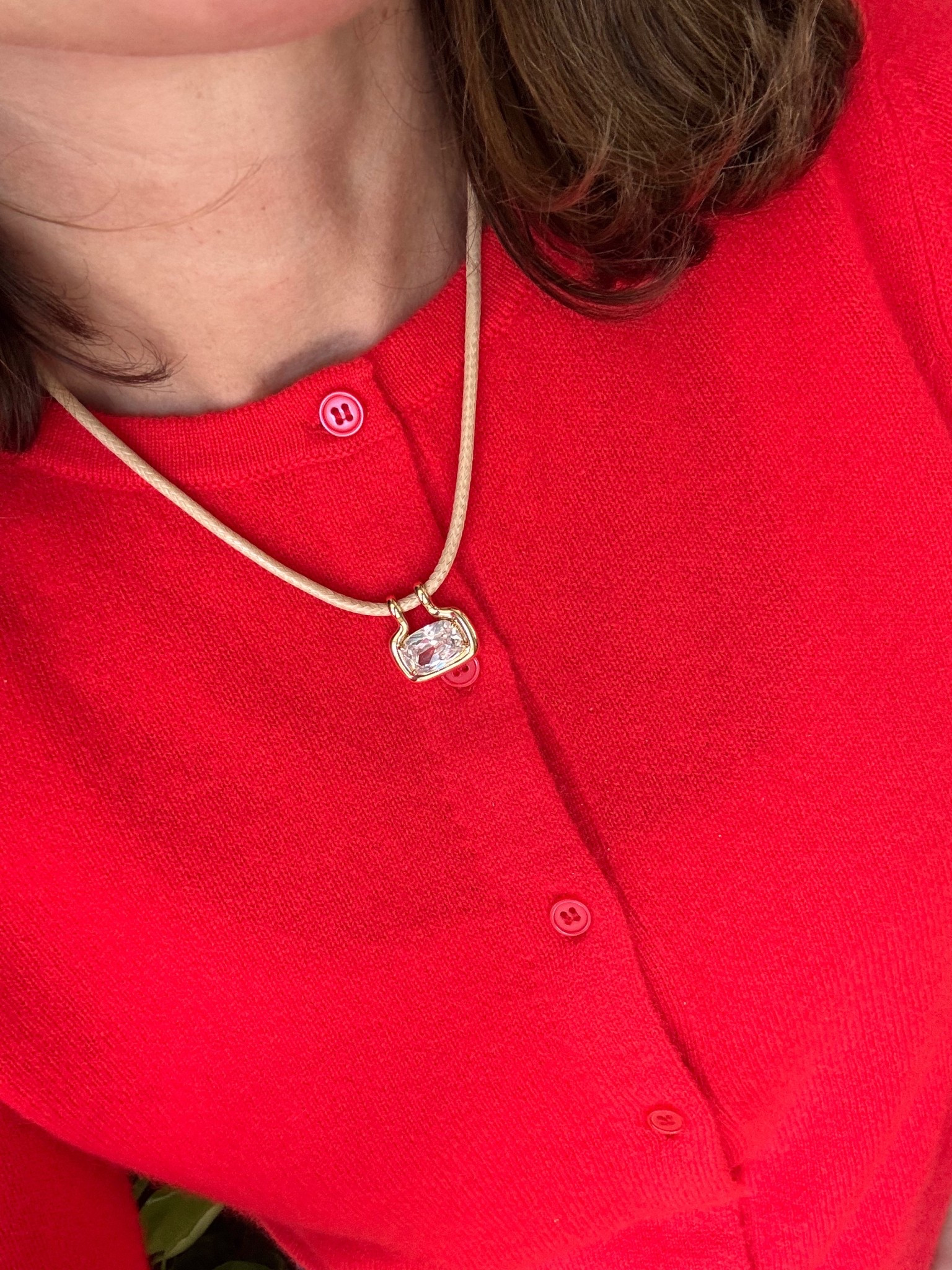 How dreamy is this cashmere cardigan and cord necklace? #Anthropologie