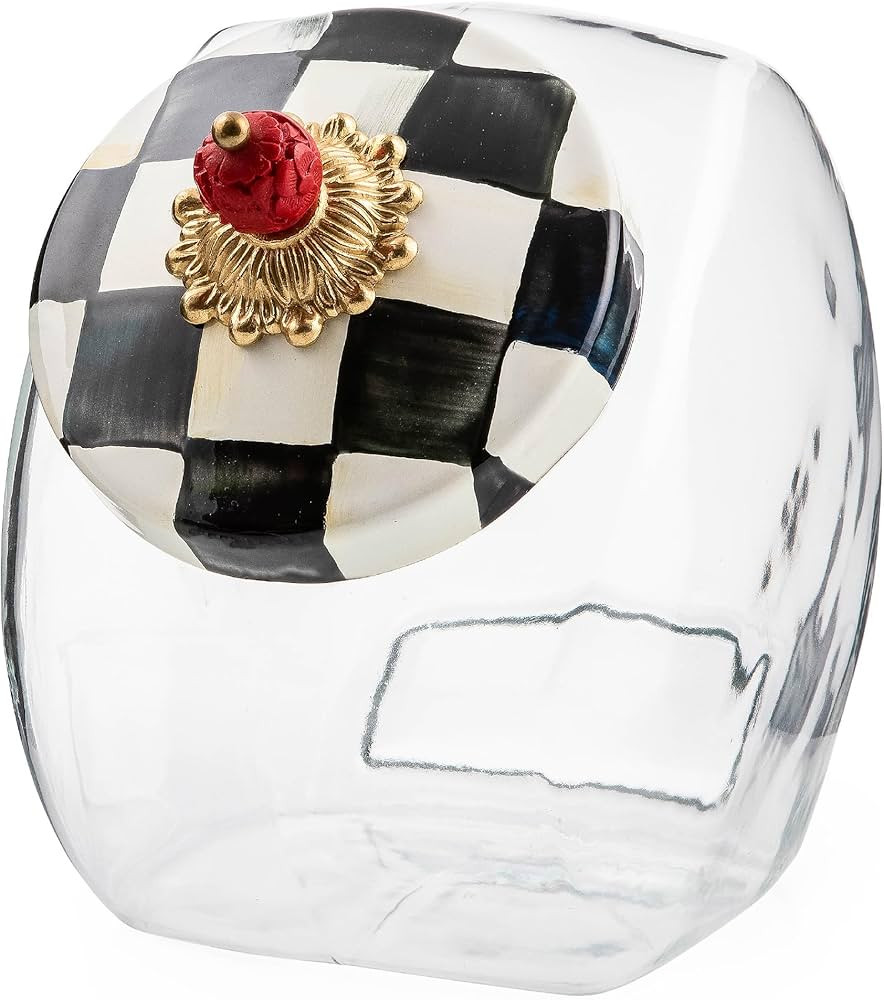 MACKENZIE-CHILDS Cookie Jar with Enamel Lid, Large Glass Treat Jar or Kitchen Jar, 1-Gallon Capac... | Amazon (US)