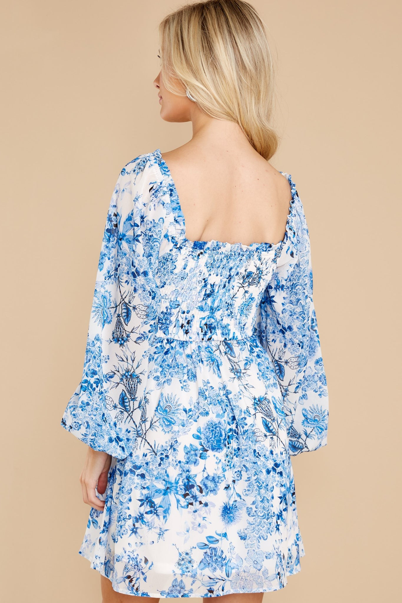 Fair Flower Blue Floral Print Dress | Red Dress 