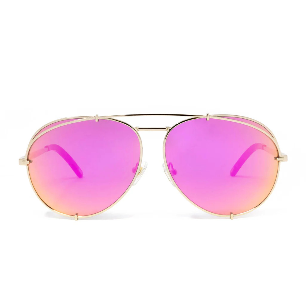 COLOR: gold   pink sunglasses | DIFF Eyewear
