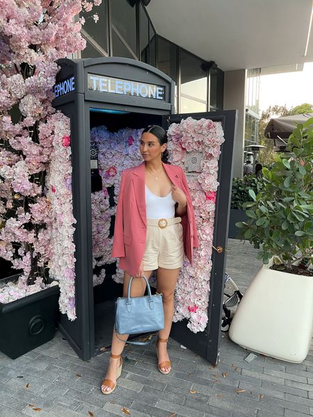 Spring fashion look! Coral blazer and ivory shorts. 

#LTKstyletip #LTKshoecrush #LTKunder100