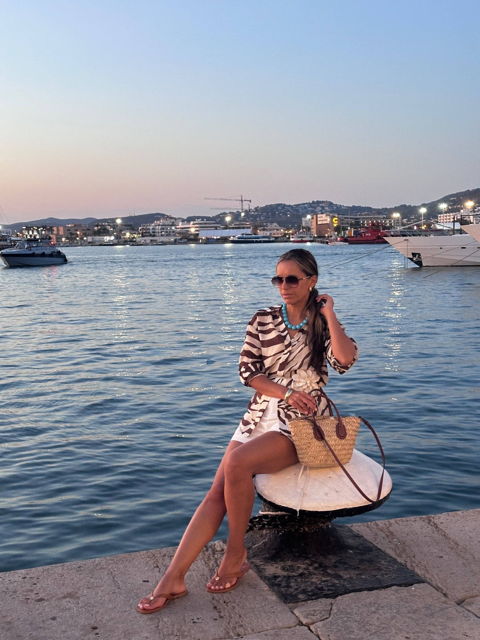 Wearing sz S in zebra blouse
Camel flip flops are true to size 
Great summer look



#LTKOver40 #LTKTravel #LTKFindsUnder50