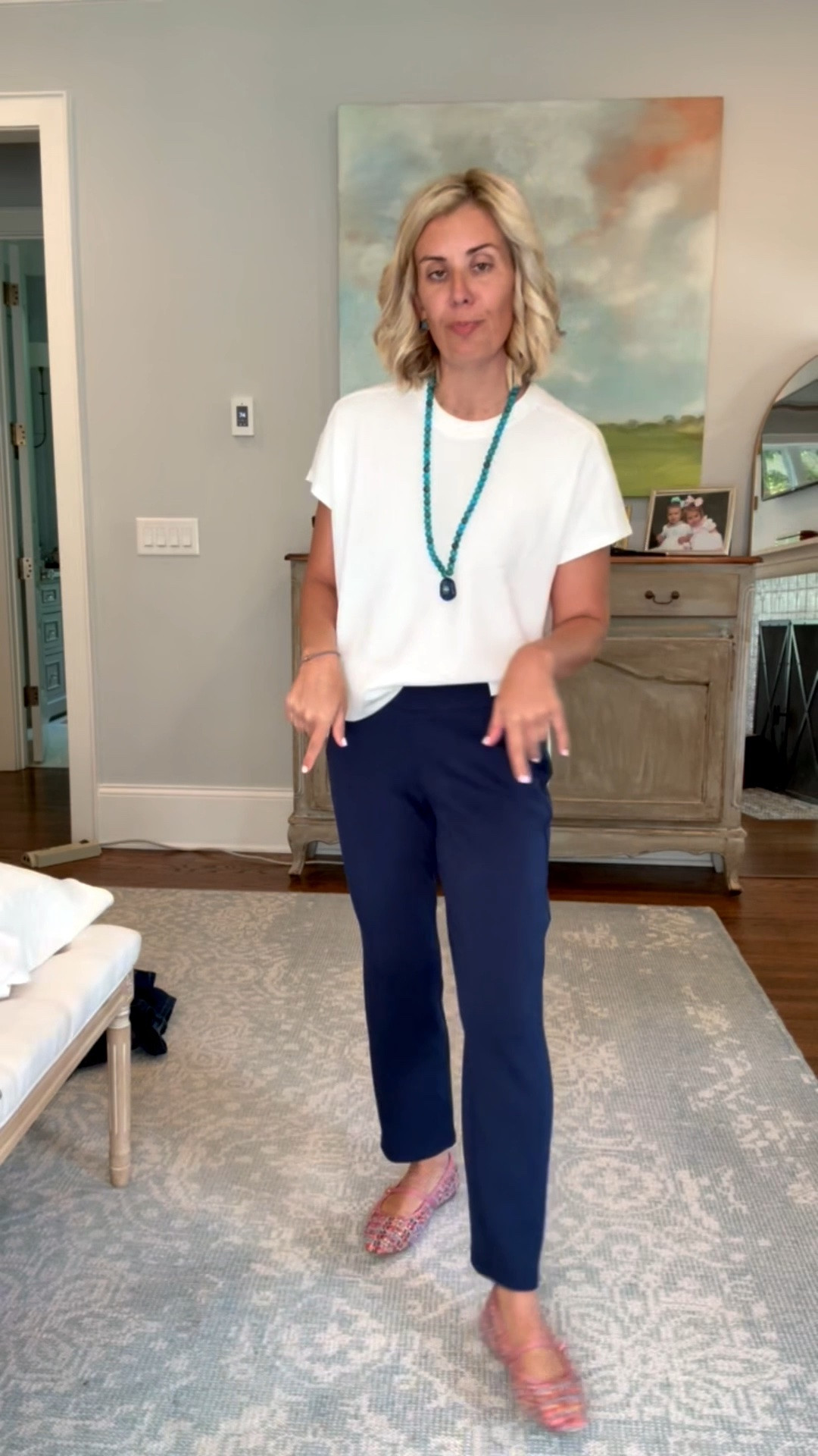 I always style my Spanx Air Essentials all the ways! I dress them up and down.z￼
Top - xs
Pants- small petite
Shoes - 7.5 (sized 1/2 down) 

#LTKdayinmylife #LTKootd #LTKmomlife