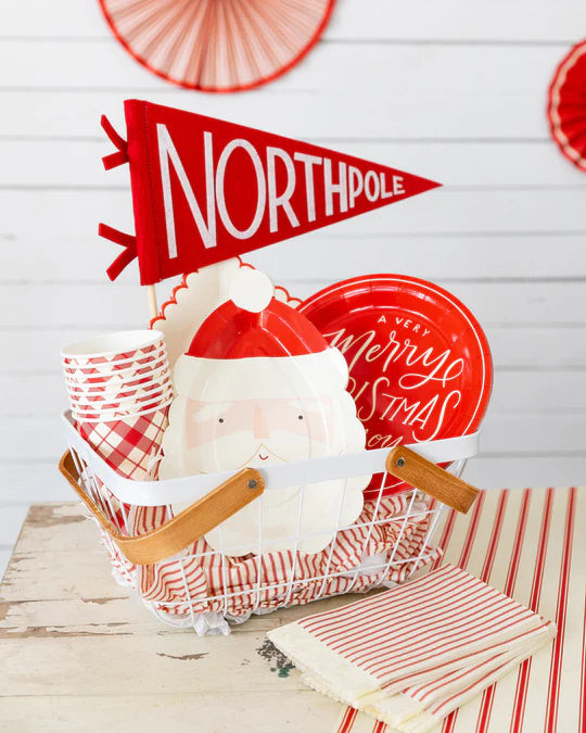North Pole Felt Pennant | Pink Antlers