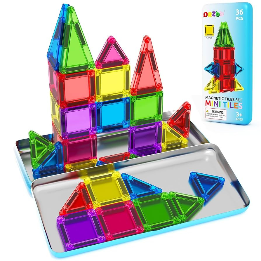 Magnetic Tiles Mini Travel Toddler Set, Magnetic Blocks Building Kids Toys & Games, Montessori Pr... | Amazon (US)