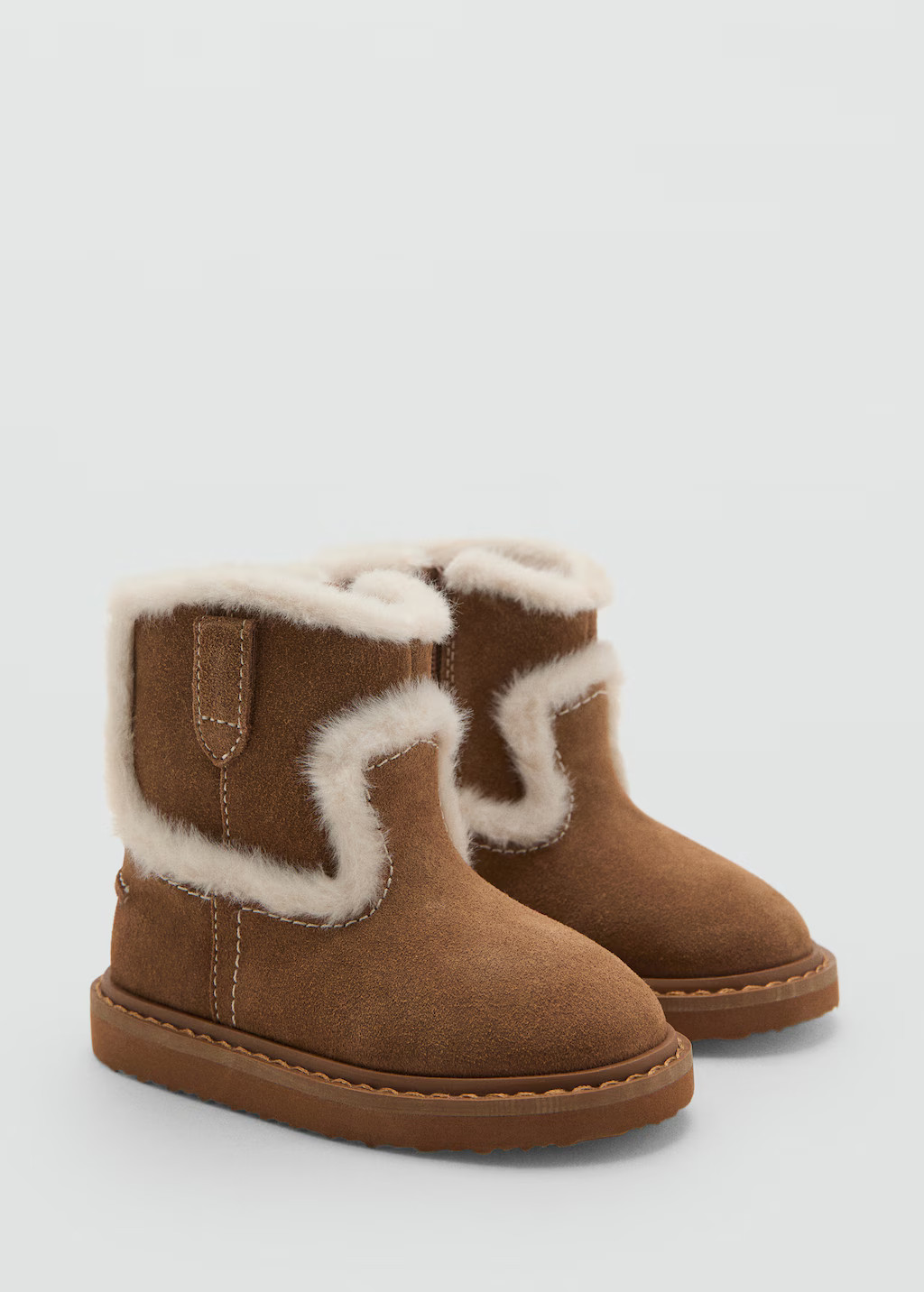 Fur-effect suede ankle boots - Kids | MANGO USA | Mango (US/MX/AU)