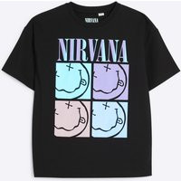 River Island Black Nirvana Graphic T-Shirt | River Island UK & IE
