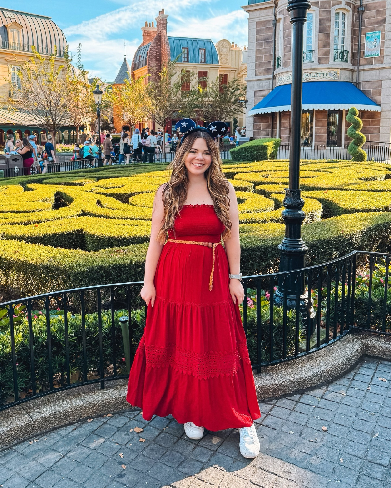 ✨𝑵𝒆𝒗𝒆𝒓 𝒃𝒆 𝒂𝒇𝒓𝒂𝒊𝒅 𝒕𝒐 𝒔𝒉𝒐𝒐𝒕 𝒇𝒐𝒓 𝒕𝒉𝒆 𝒔𝒕𝒂𝒓𝒔✨

I loved wearing this simple 𝐒𝐨𝐫𝐜𝐞𝐫𝐞𝐫 𝐌𝐢𝐜𝐤𝐞𝐲 bound recently at Epcot! ⭐️💫

This is 𝐨𝐧𝐞 𝐨𝐟 𝐦𝐲 𝐟𝐚𝐯𝐨𝐫𝐢𝐭𝐞 𝐝𝐫𝐞𝐬𝐬𝐞𝐬 💃- I’ve worn it to Egypt and Greece and a wedding in Missouri, it photographs so well! I was so happy I could still wear it post-pregnancy and that it worked perfectly for this bound! I’ve been wanting to do a Sorcerer Mickey inspired outfit ever since I saw these beautiful ears by @enchanteddazee ❤️💙

To connect with my 𝙥𝙧𝙚𝙫𝙞𝙤𝙪𝙨 𝙥𝙤𝙨𝙩, this photo was taken after rushing over to the France pavilion to try to make it to Aurora’s meet and greet — unfortunately, I was too late 🥲 Epcot is so big, it really is difficult to rush from one part of the park to another 😅

𝐎𝐮𝐭𝐟𝐢𝐭 𝐃𝐞𝐭𝐚𝐢𝐥𝐬:
☼ Dress: @amazonfashion
☼ Ears: @enchanteddazee 
☼ Belt: thrifted
☼ Shoes: @adidas
___________
#disneyparks #disneyadult #disneyootd #dressedindisney #disneyoutfit #disneystyle #disneybloggers #disneyboundcommunity #epcot #waltdisneyworld  #disneyworld #sorcerermickey #mickeystyle #disneybound