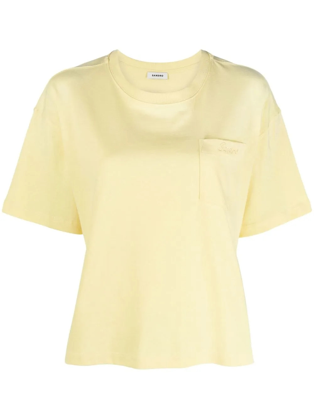 SANDRO t-shirt Crop à Manches Courtes - Farfetch | Farfetch Global