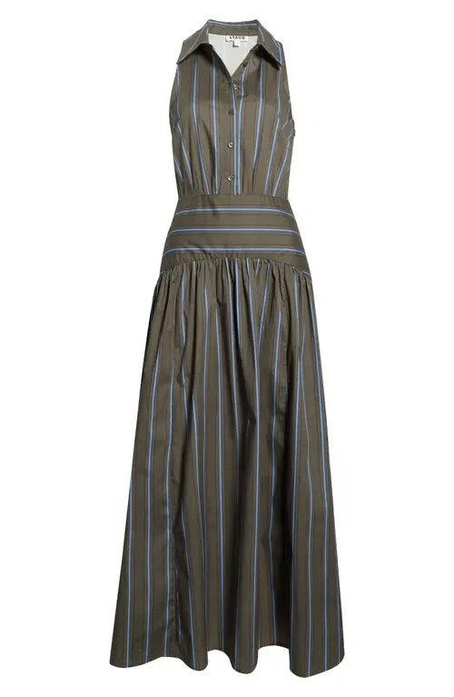 STAUD Romy Stripe Midi Dress in Huntington Stripe at Nordstrom, Size 2 | Nordstrom