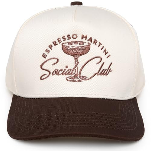 Funky Junque Two Tone Vintage Snapback Hat - Espresso Martini Social Club - Beige/Brown | Amazon (US)