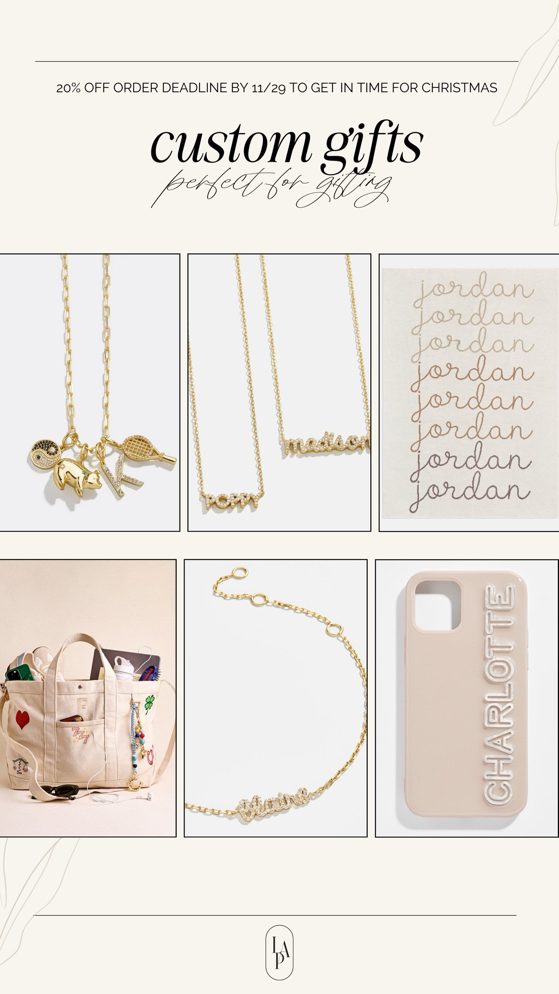 20% off custom gifting 

#LTKGiftGuide #LTKSaleAlert #LTKFindsUnder100