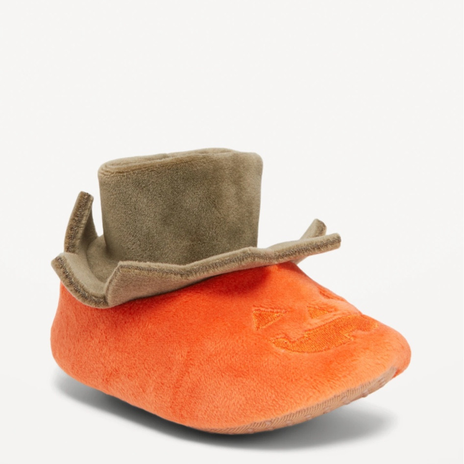 Unisex Faux-Fur Pumpkin Slippers for Baby 

Fall Halloween