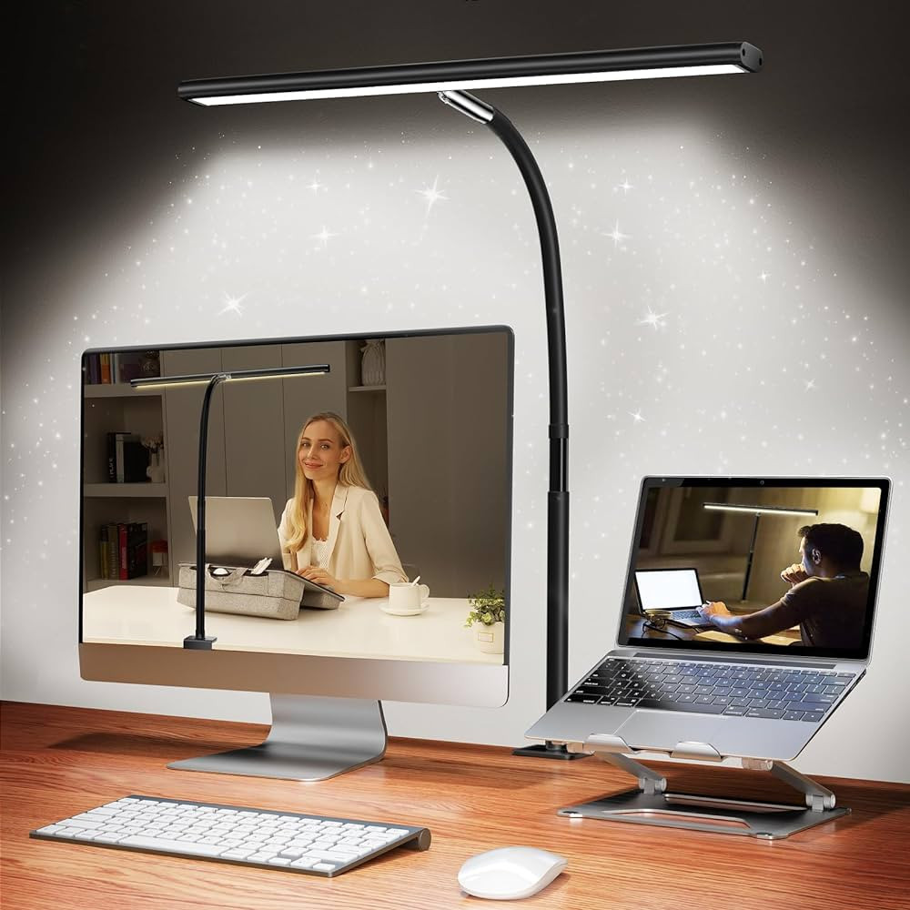 LED Desk Lamp for Office Home, Eye-Caring Desk Light with Stepless Dimming Adjustable Flexible Go... | Amazon (US)