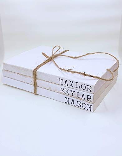 Personalized Stacked Books, Stack of Books Decor, Farmhouse Books, Stamped Books, Custom Book Sta... | Amazon (US)