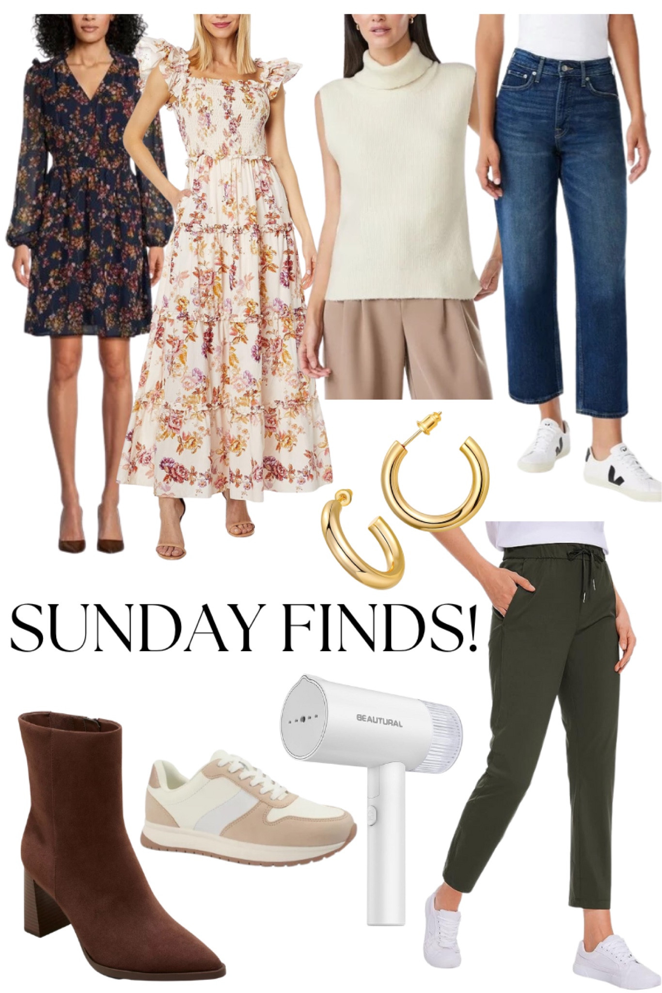 SUNDAY FINDS! New Walmart, the prettiest maxi dress on sale, go to gold hoops, target booties, Walmart sneakers, new travel steamer and amazon crz pants! 

#LTKunder100 #LTKshoecrush #LTKstyletip