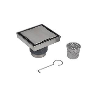 OATEY Designline 4 in. x 4 in. Stainless Steel Square Shower Drain with Tile-In Pattern Drain Cov... | The Home Depot