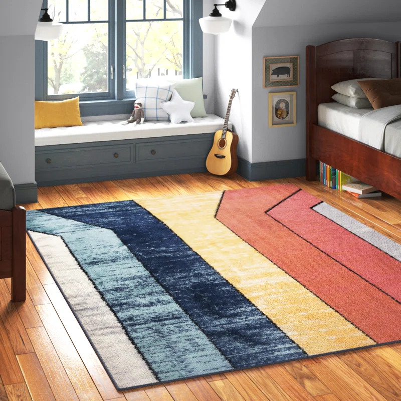 Abrams Geometric Power Loom Polyester Rug | Wayfair North America